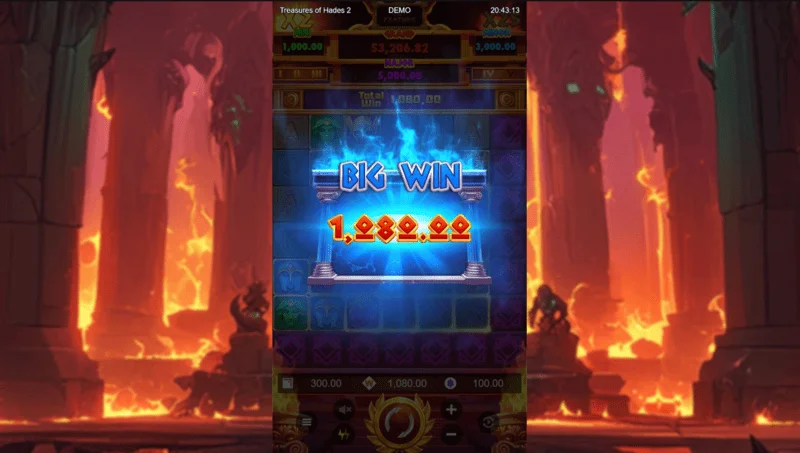 Treasures of Hades 2 — duża wygrana na rozszerzonej siatce 7x7 w slocie od Rectangle Games