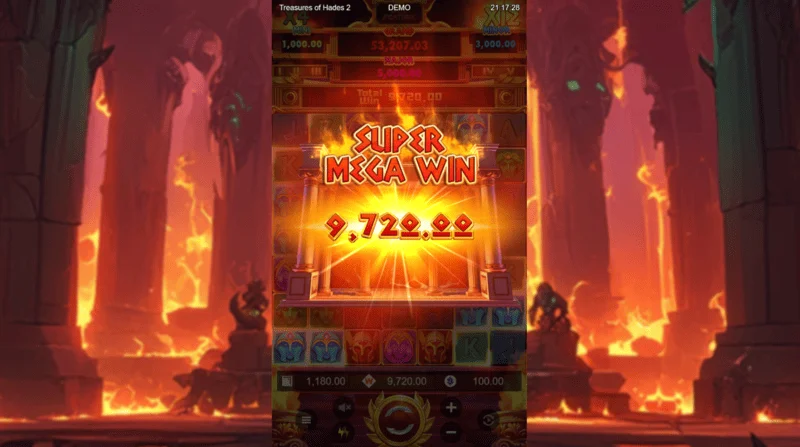 Treasures of Hades 2 — super mega wygrana w rundzie Free Spins ze skumulowanym mnożnikiem